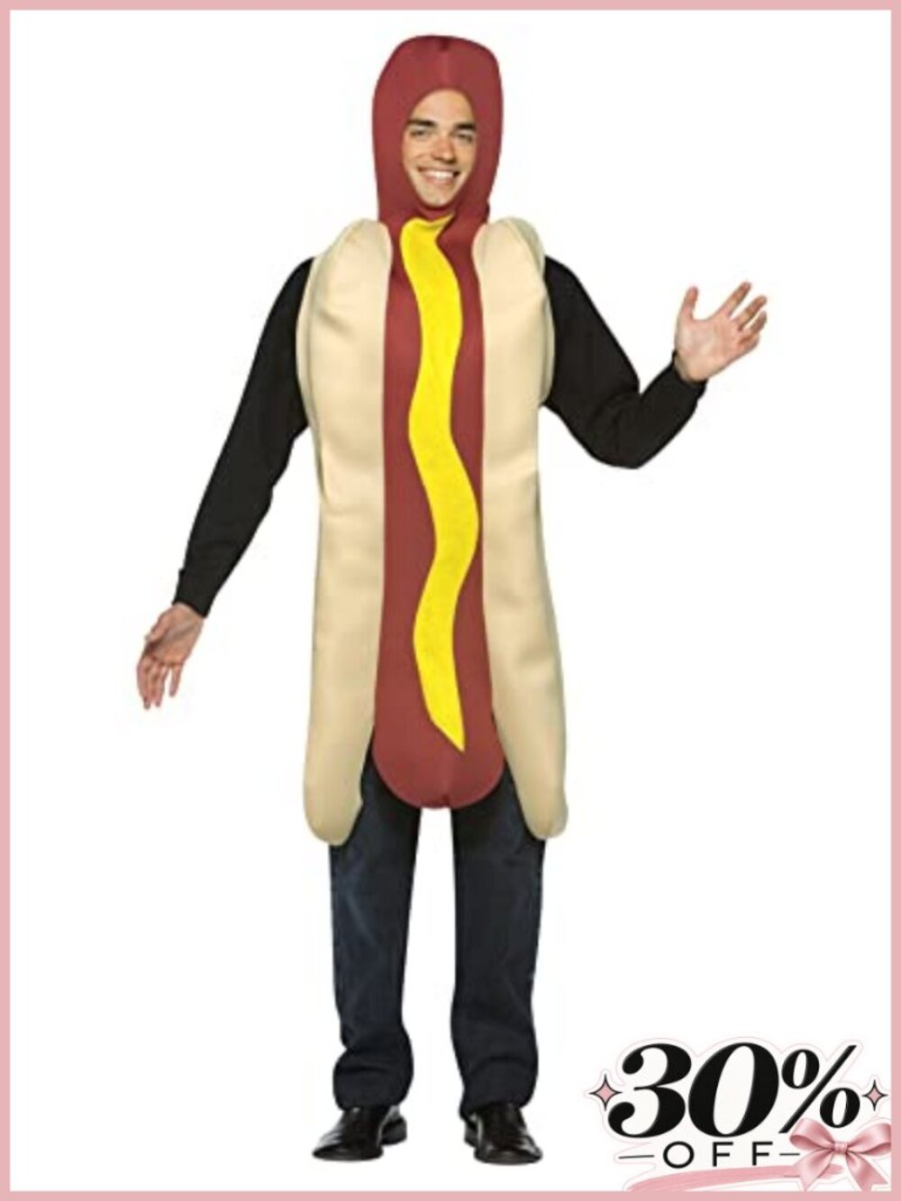 Lightweight Hot Dog Costume One-Piece Tunic Sleeveless Pull On